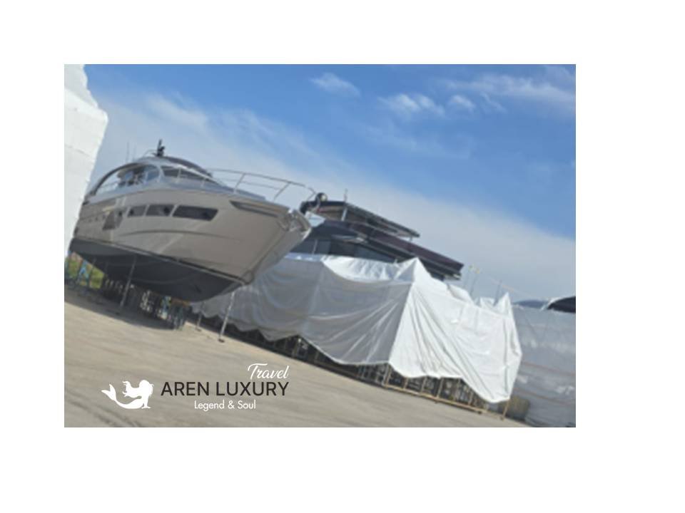 Yacht winterization process of Catamaran Brise at shipyard before 2026 summer season