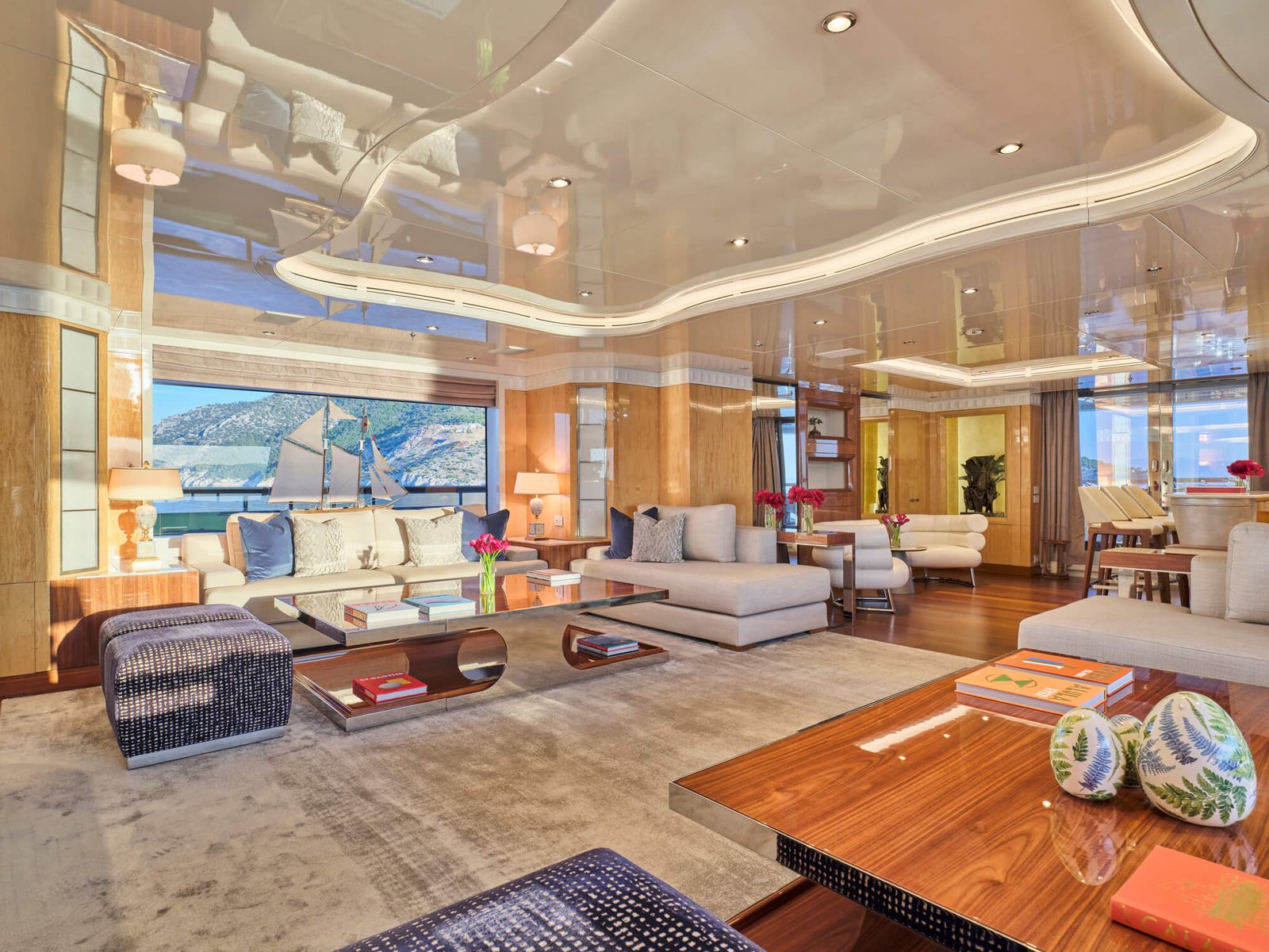 Exterior profile of the 56m SEAKID II yacht charter cruising in the Mediterranean.