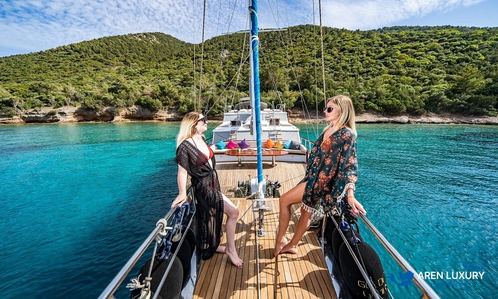 Gulet charter Bodrum Turkey sailing in the Aegean Sea