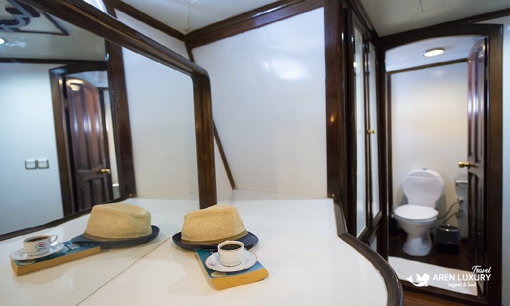 Comfortable guest cabin interior on Gulet Vesta 1 Sevil Charter Turkey