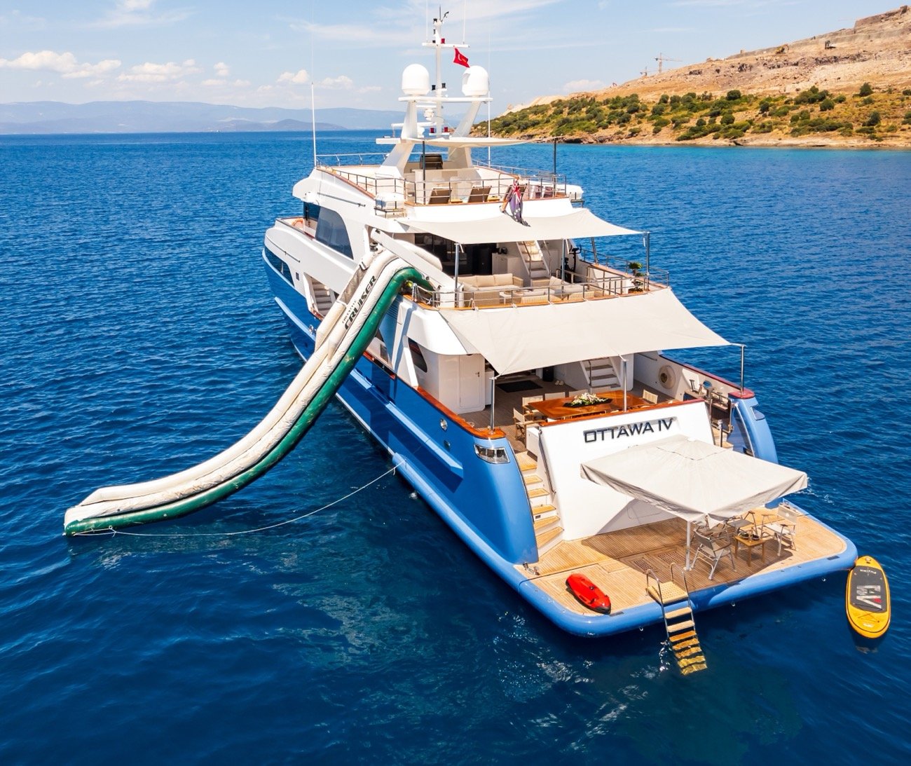 ottavia-iv-yacht-charter (38) The 39m Ottawa IV Yacht Charter cruising the Mediterranean coast.