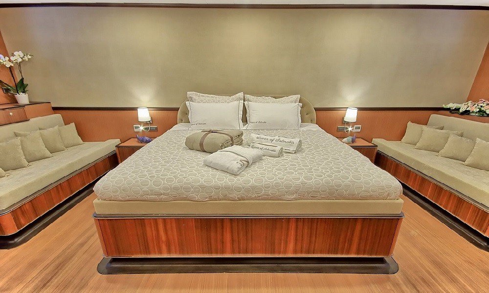 Modern cabin design on luxury gulet Queen of Salmakis