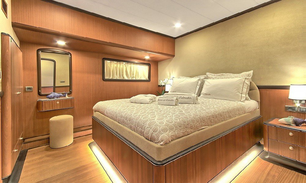 Modern cabin design on luxury gulet Queen of Salmakis