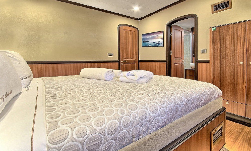 Modern cabin design on luxury gulet Queen of Salmakis