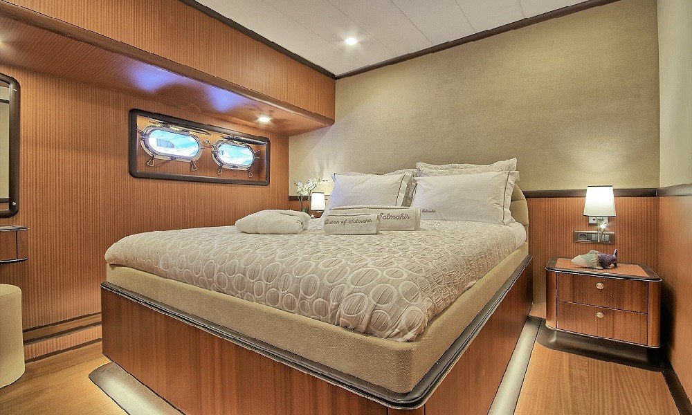 Modern cabin design on luxury gulet Queen of Salmakis
