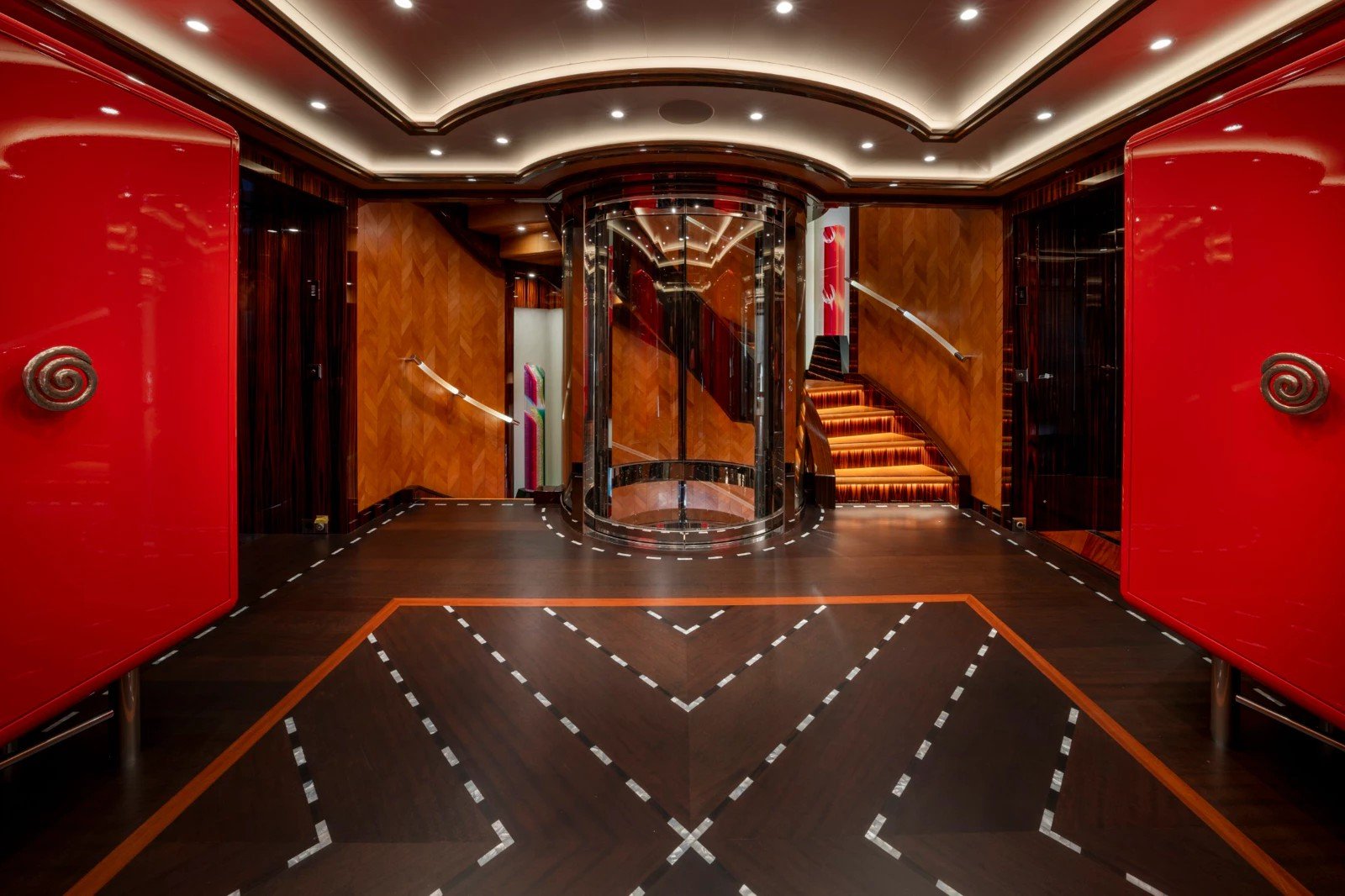 alfa-nero-luxury-yacht-charter (15) Alfa Nero Superyacht Lobby and Elevator