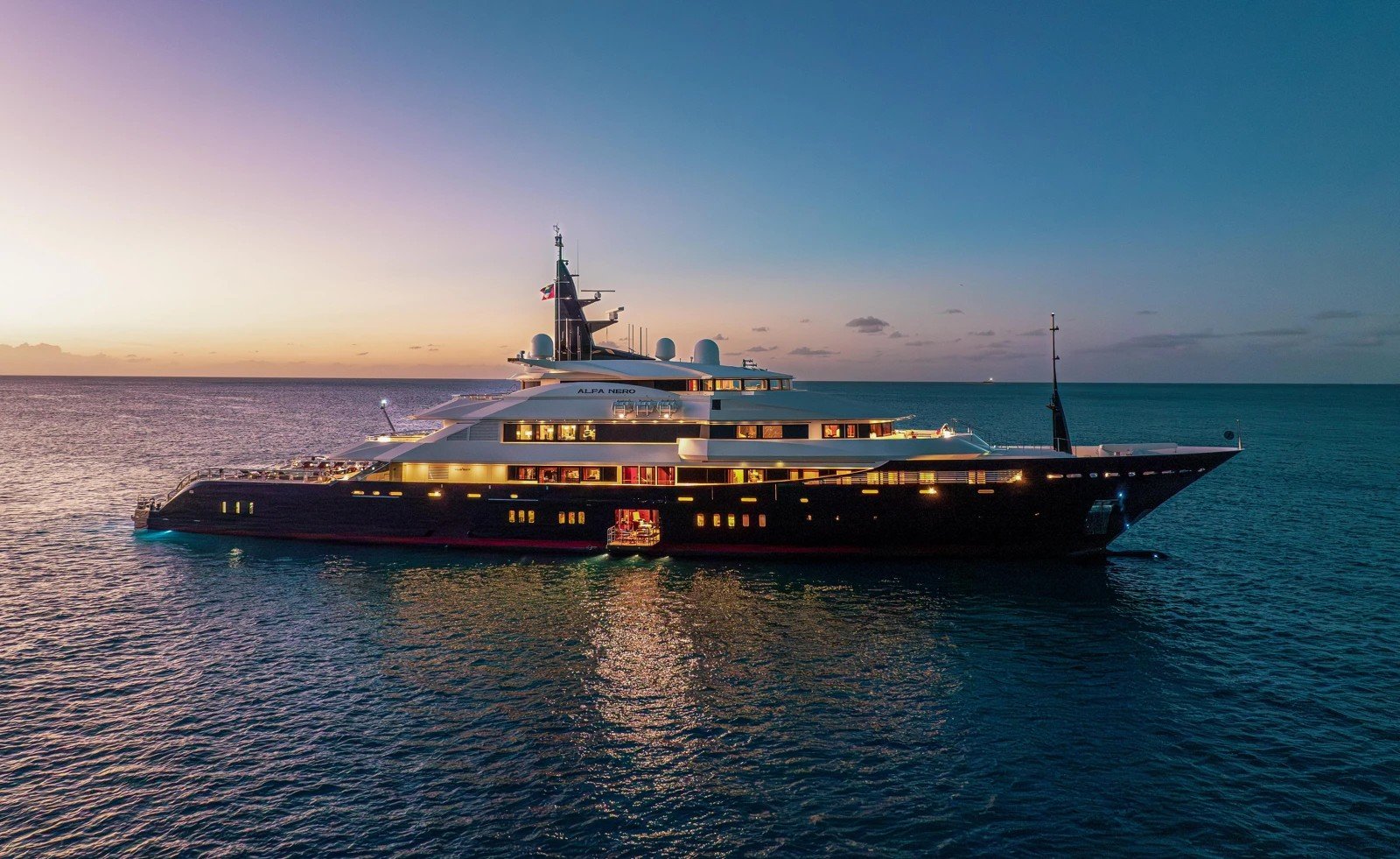 alfa-nero-luxury-yacht-charter (28) Alfa Nero Superyacht at Sunset